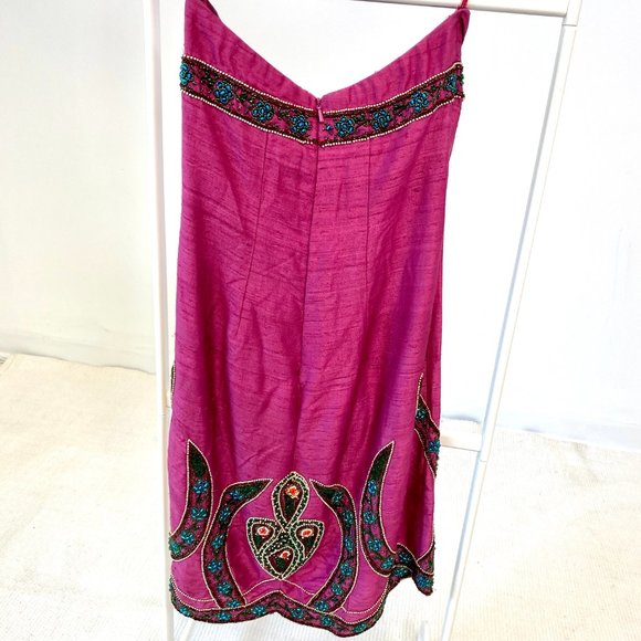 Vintage Tibi XS Silk Beaded Dress Purple AS-IS - Picture 4 of 16